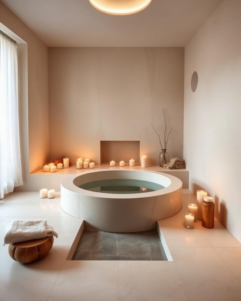 Spa room with candles