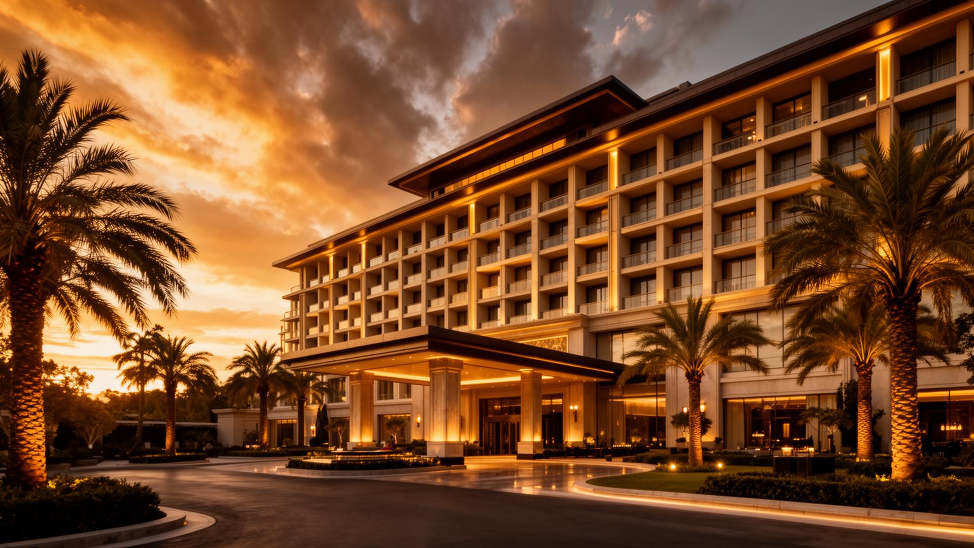 Maison Aurelle hotel exterior at golden hour